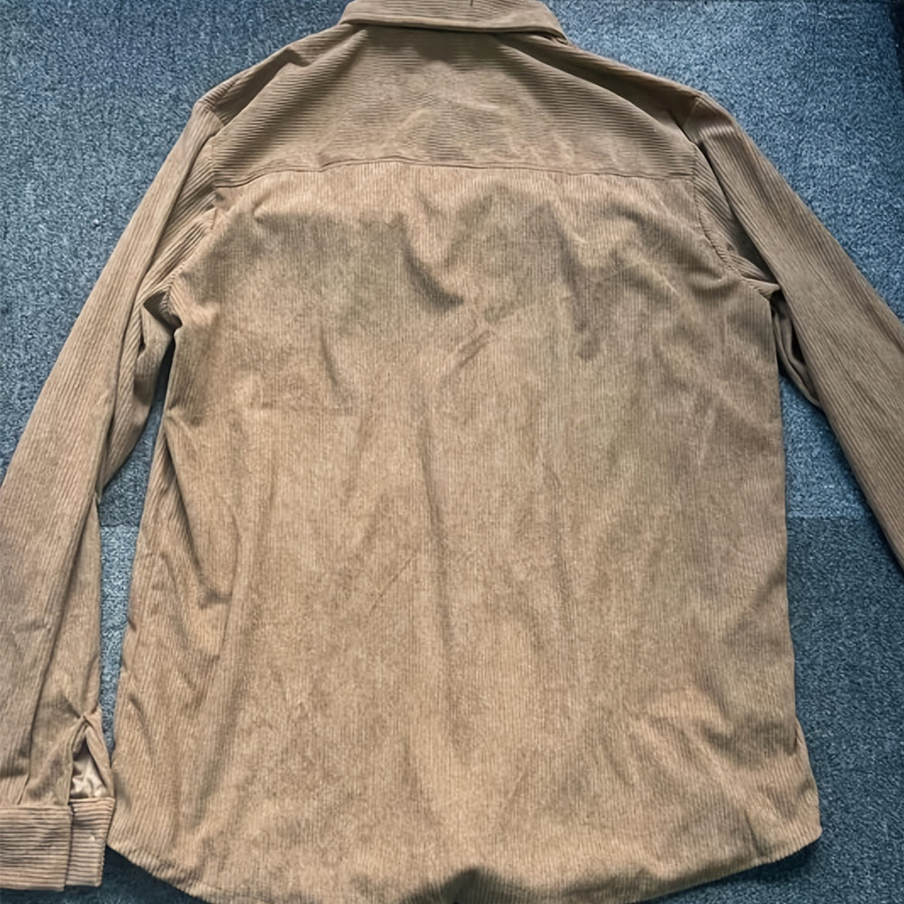 YESFASHION Men Lapel Shirt Casual Cardigan Tops Loose Coats