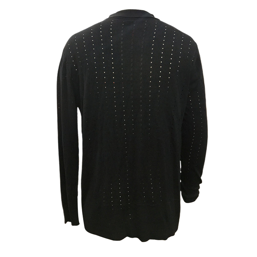 YESFASHION Knitted Polo Shirts Solid Color Casual Long-sleeved Tops