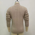 YESFASHION Solid Color Twisted Sweater Collar Cardigan Coats