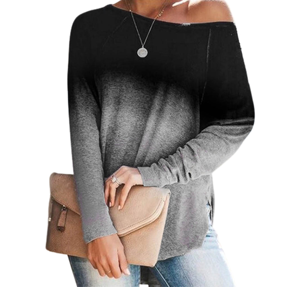 YESFASHION Gradient Element Women Long Sleeve Tops PBY-10V0
