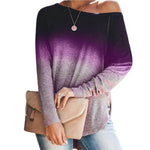 YESFASHION Gradient Element Women Long Sleeve Tops PBY-10V0