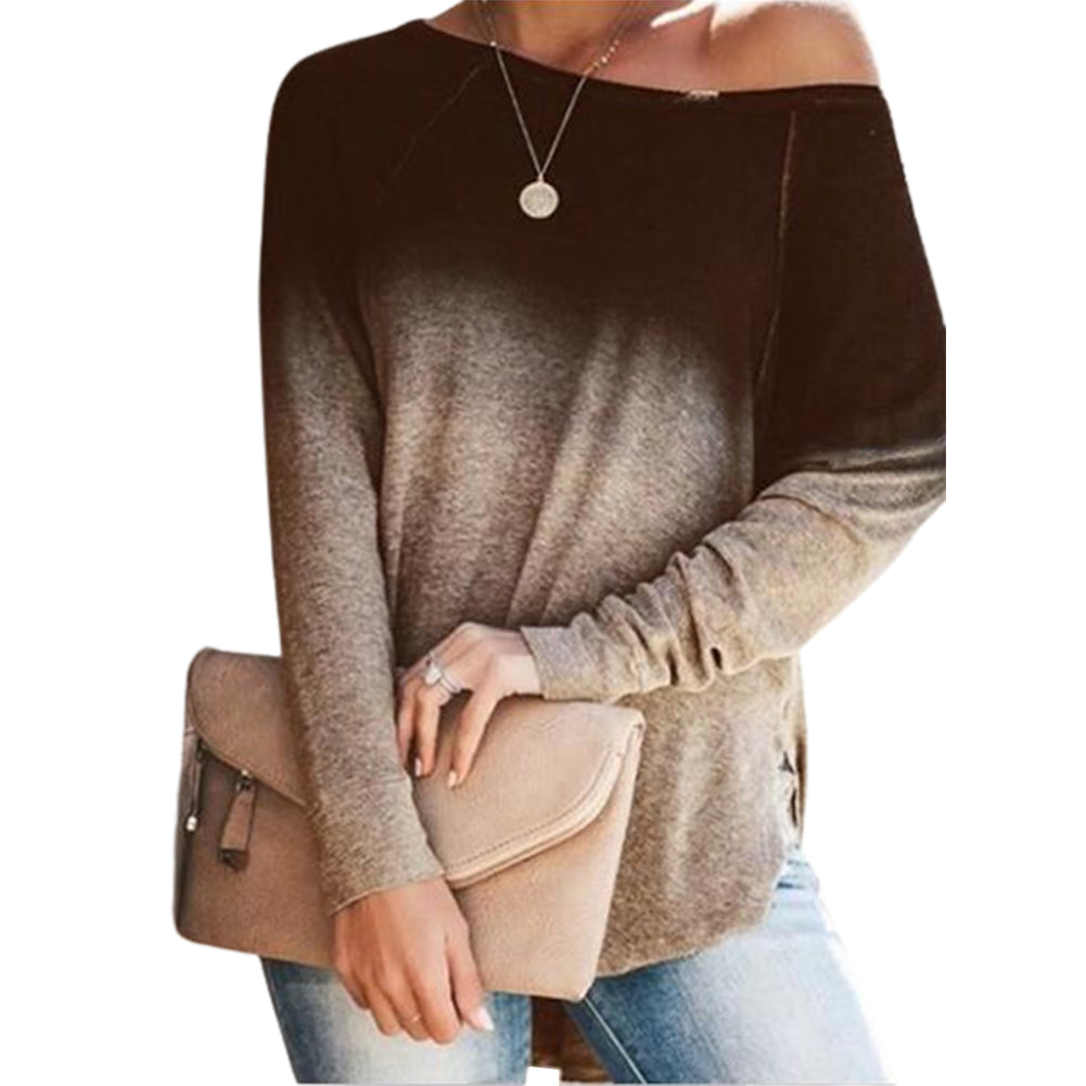 YESFASHION Gradient Element Women Long Sleeve Tops PBY-10V0