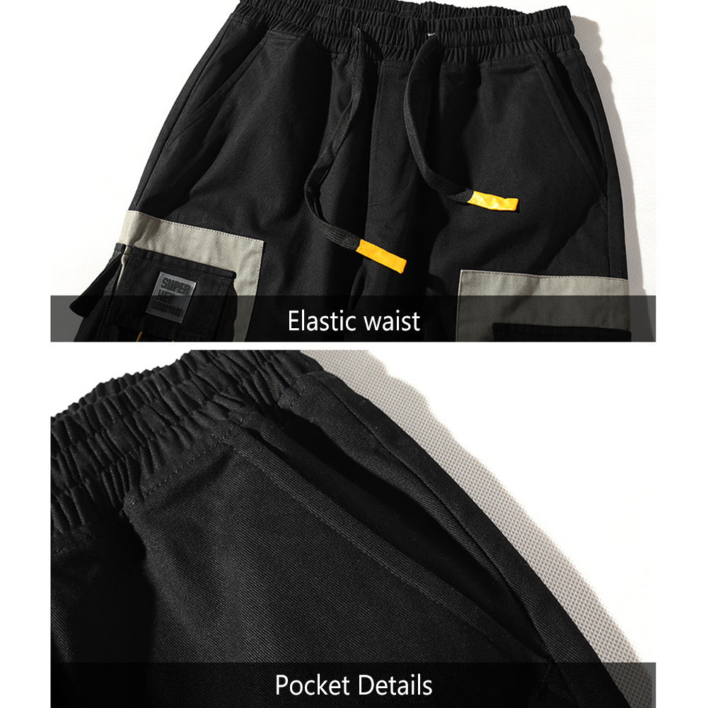 YESFASHION Multi-pocket Youth Loose Cropped Pants