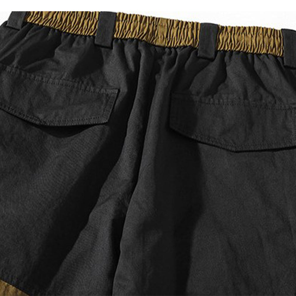 YESFASHION Trendy Color Matching Loose Multi-pocket Men Pants