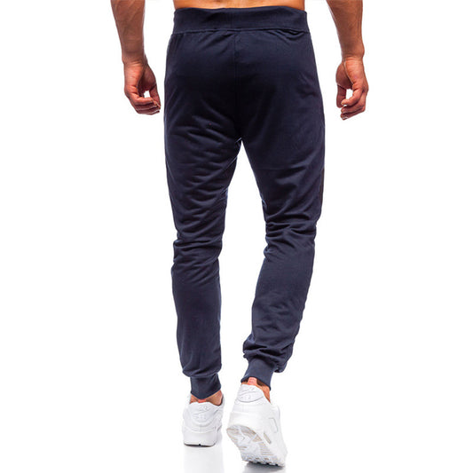 YESFASHION Men Solid Color Running Pants