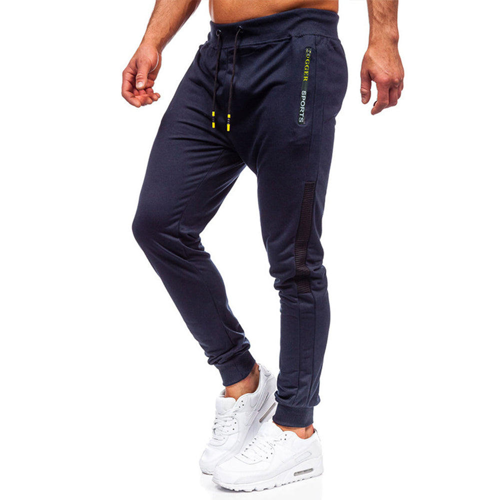 YESFASHION Men Solid Color Running Pants