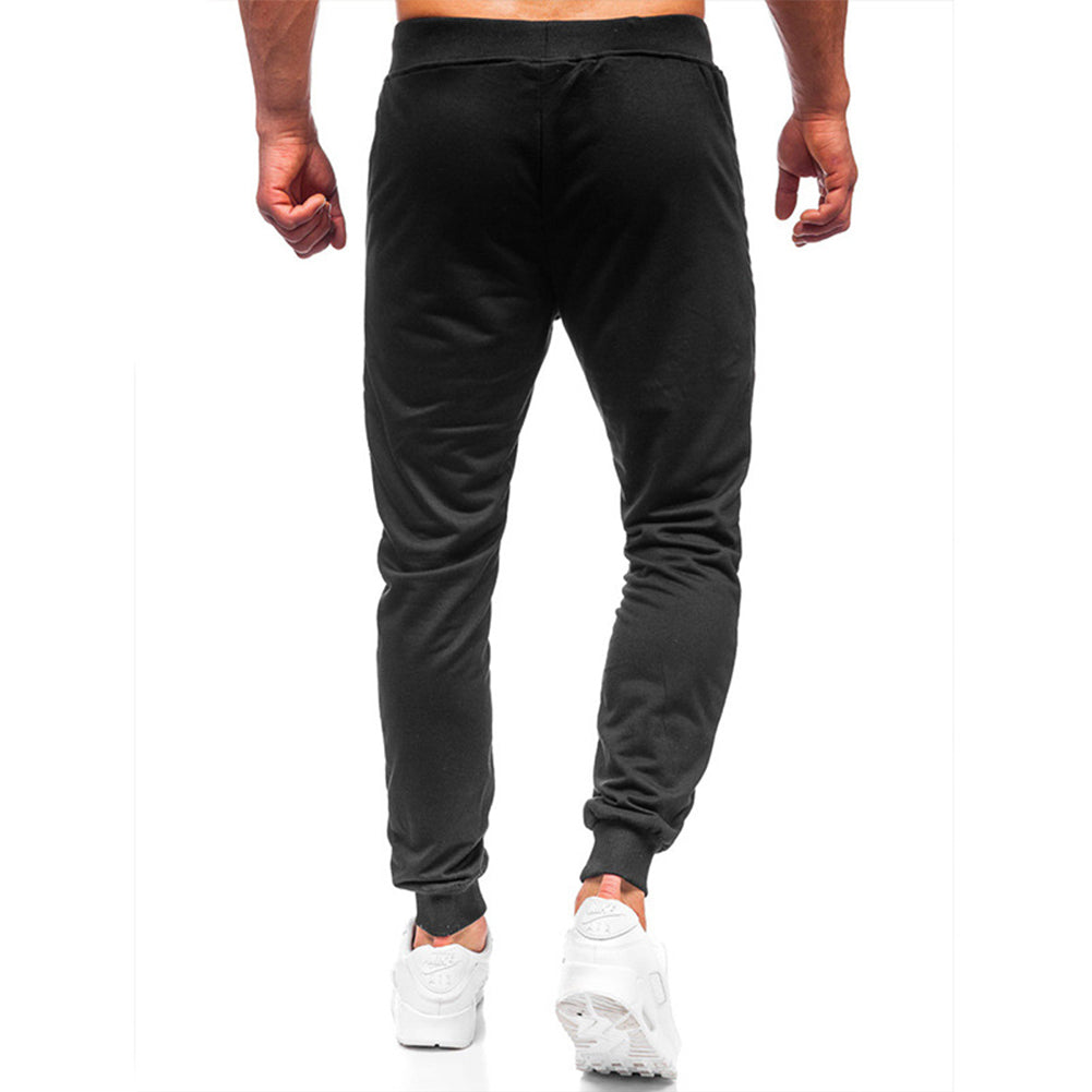 YESFASHION Men Solid Color Running Pants