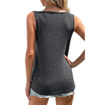 YESFASHION Women Clothing Solid Color Suspenders Tops