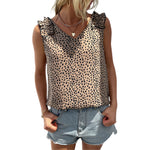 YESFASHION Women Summer New Sleeveless Leopard Camisole Tops
