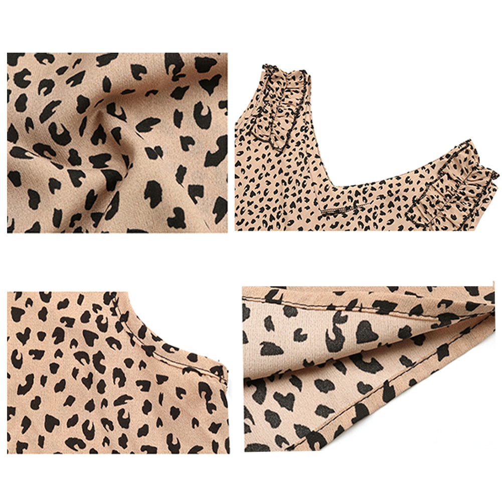 YESFASHION Women Summer New Sleeveless Leopard Camisole Tops