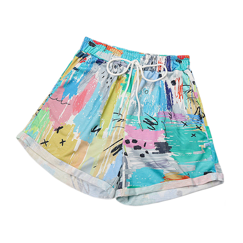 YESFASHION Women Fashion 2023 Summer Casual Vacation Print Shorts