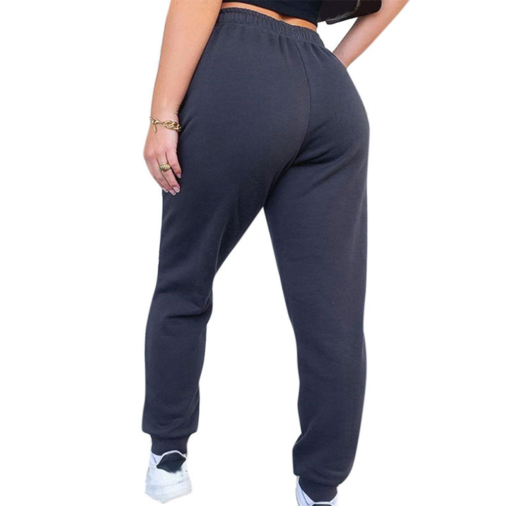 YESFASHION Women Solid Lace-up Track Pants
