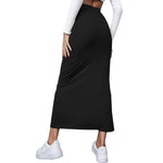 YESFASHION Women Solid Color Dress Skirt