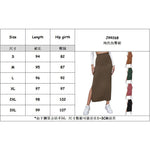 YESFASHION Women Solid Color Dress Skirt