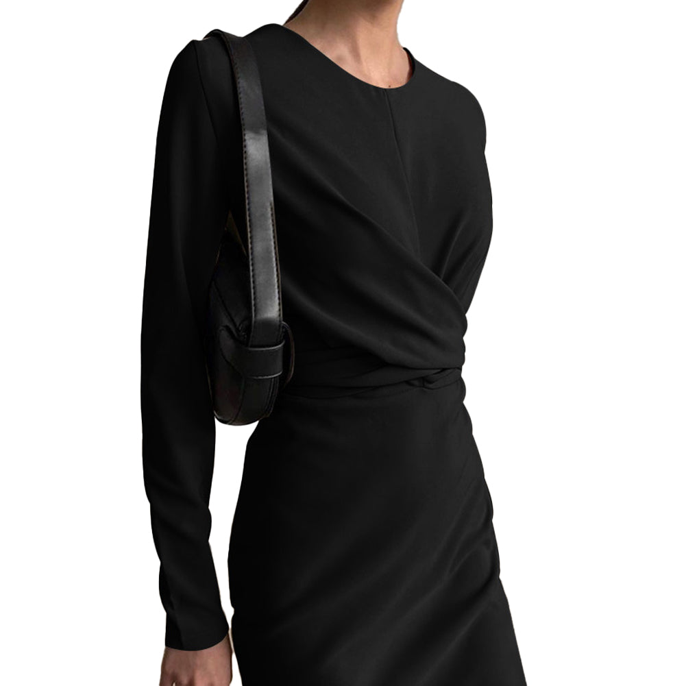 YESFASHION New French Retro Waist Slimming Slim Wrap Hip Dress