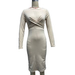 YESFASHION New French Retro Waist Slimming Slim Wrap Hip Dress