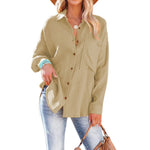 YESFASHION Dropped Shoulder Bat Tops Casual Long-sleeved Shirt