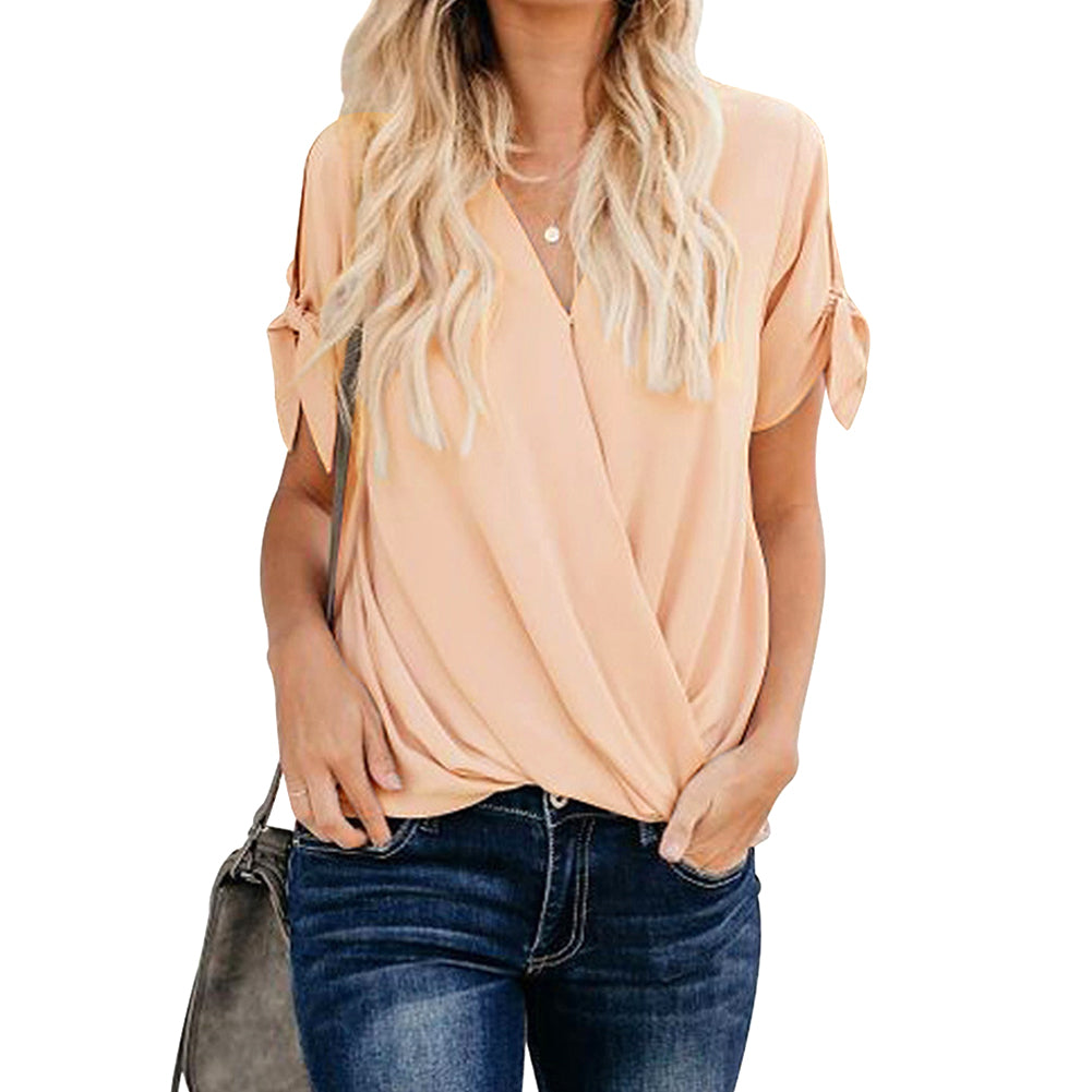 YESFASHION Women Tops Fashion V-neck Shirt