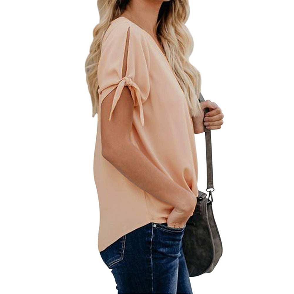 YESFASHION Women Tops Fashion V-neck Shirt