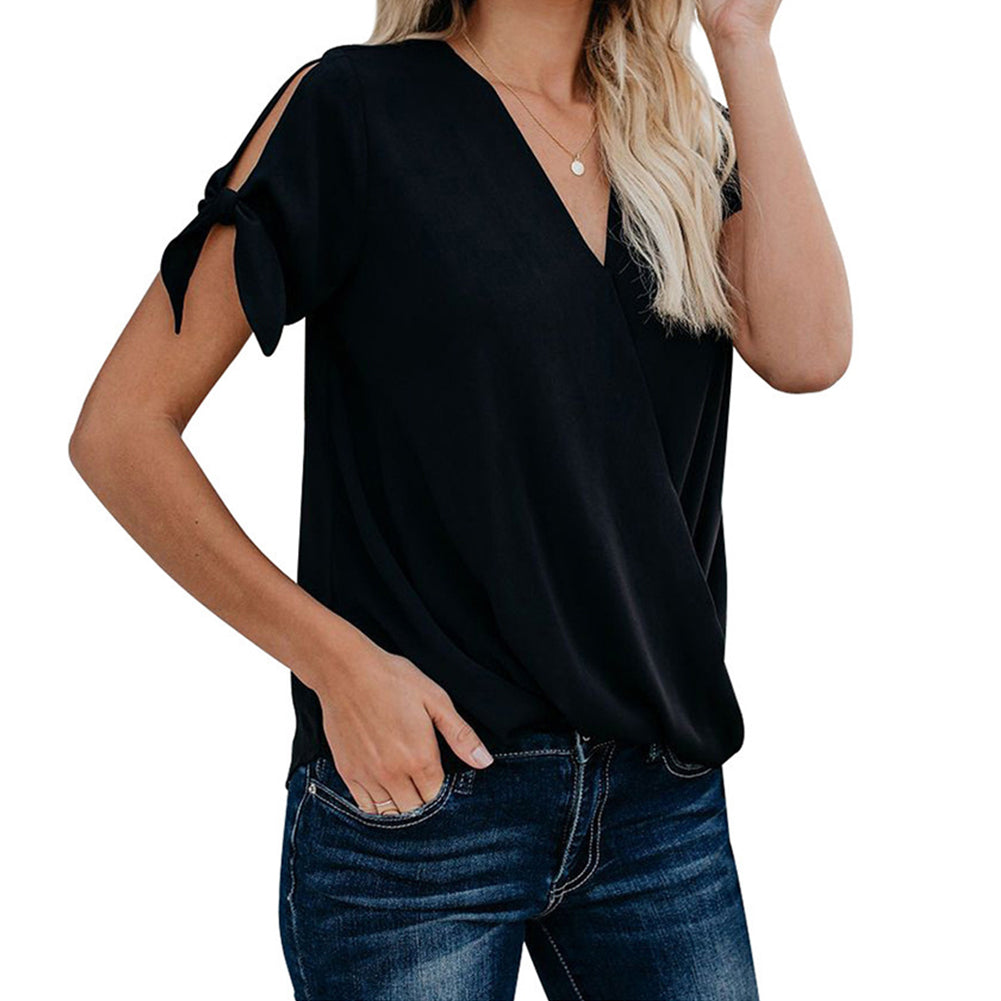 YESFASHION Women Tops Fashion V-neck Shirt