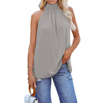 YESFASHION Summer New Solid Color Sleeveless Tops