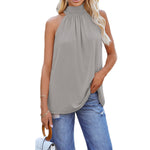 YESFASHION Summer New Solid Color Sleeveless Tops