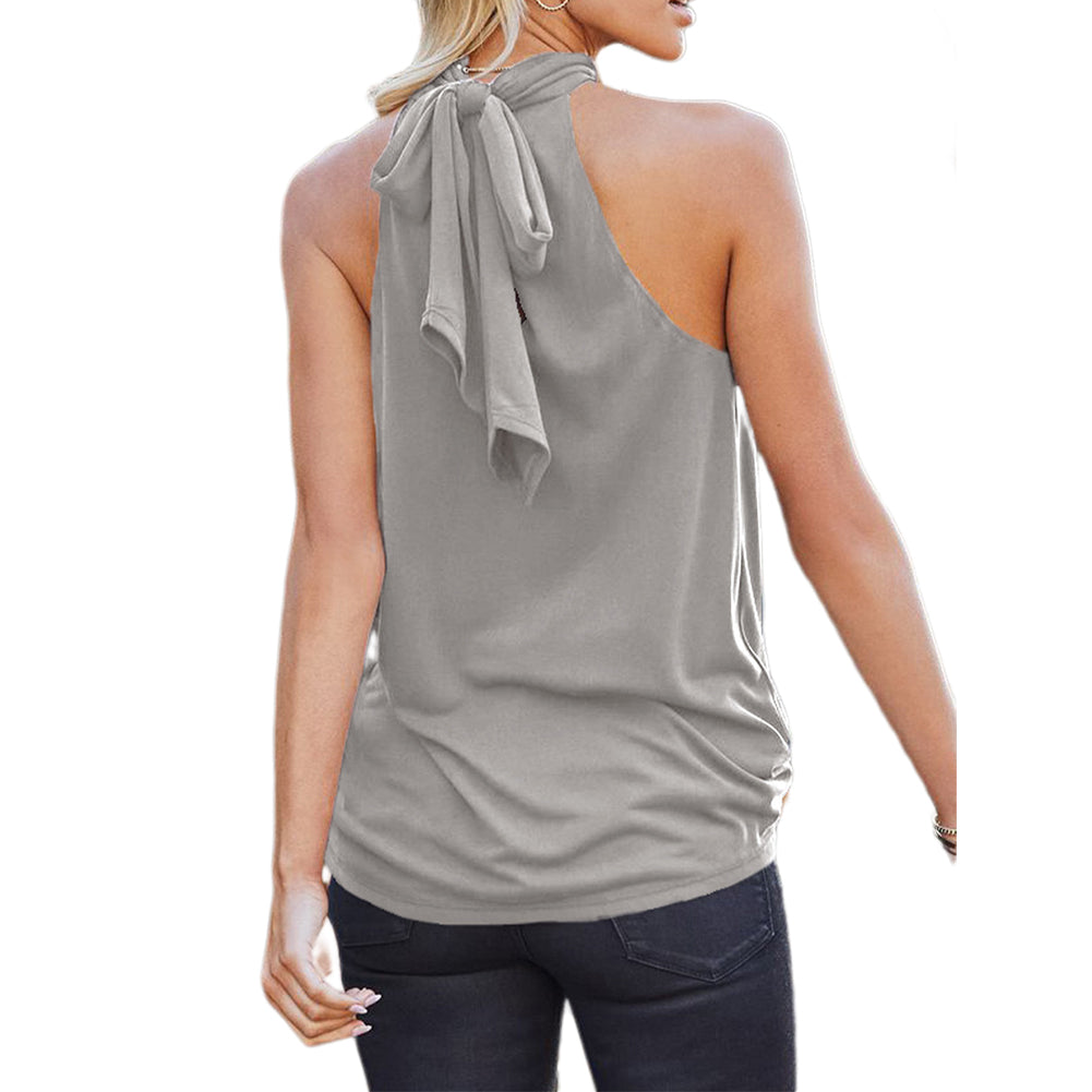 YESFASHION Summer New Solid Color Sleeveless Tops
