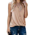 YESFASHION Women Vest V-neck Sleeveless Pullover Tops