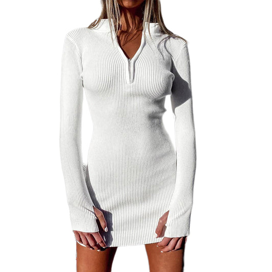 YESFASHION Fashion New Long-sleeved Dress