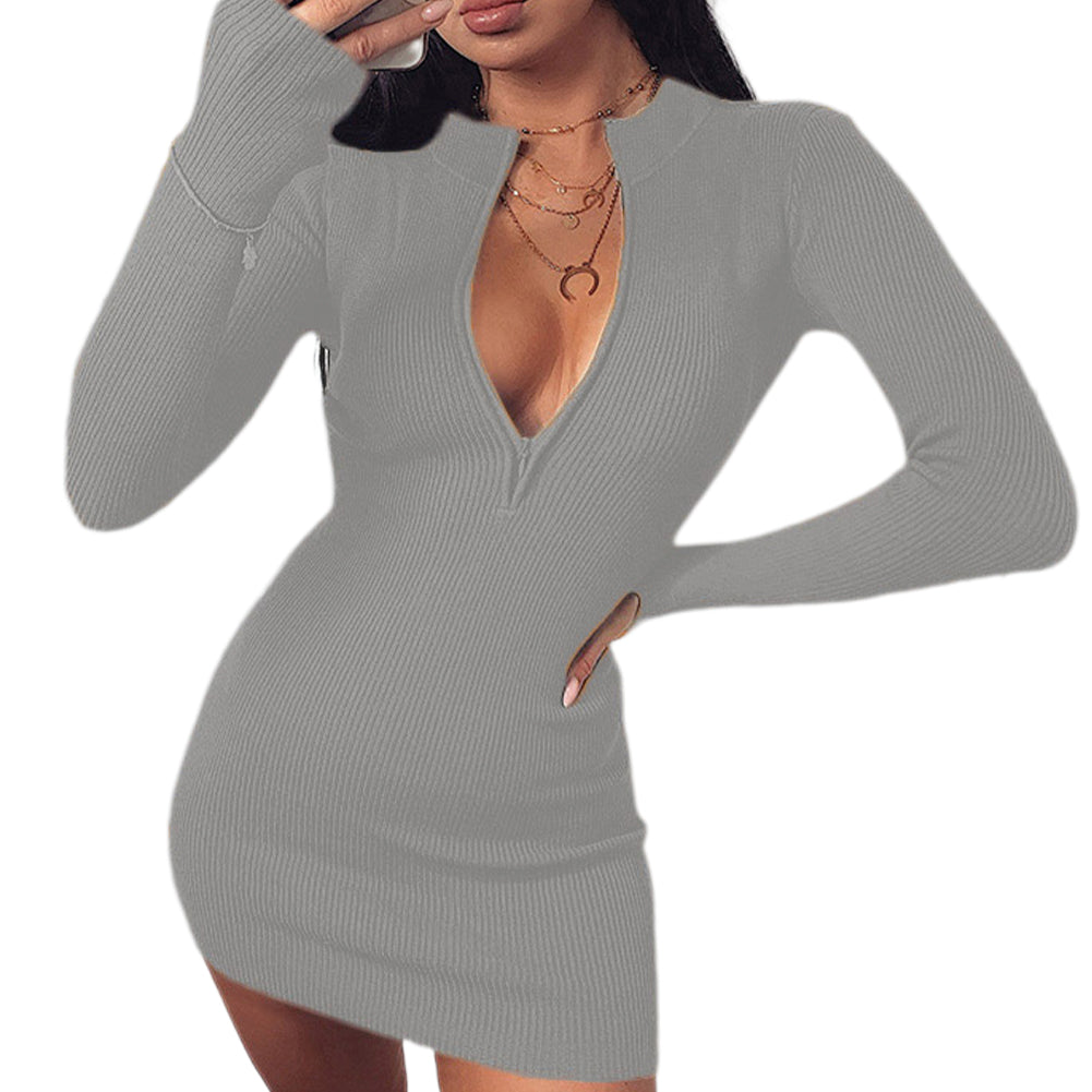 YESFASHION Fashion New Long-sleeved Dress