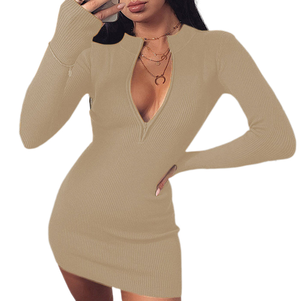 YESFASHION Fashion New Long-sleeved Dress