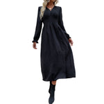 YESFASHION 2023 Spring New Solid Color Long-sleeved Dress