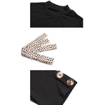 YESFASHION Women Clothing Leopard Print Short-sleeved Dress