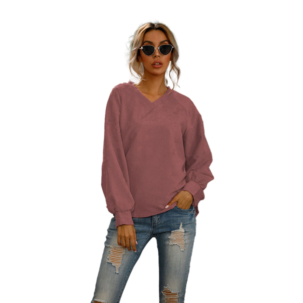 YESFASHION Fiber Spring Summer Tops Corduroy T-shirt