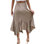 YESFASHION Women Excellent Tie-up Irregular Splicing Skirt
