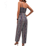 YESFASHION 2023 Summer Wrap Python Pattern Sling Wide-leg Jumpsuit