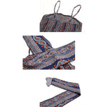 YESFASHION 2023 Summer Wrap Python Pattern Sling Wide-leg Jumpsuit