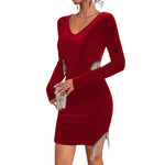 YESFASHION Temperament Pendant Tassel Irregular Dress