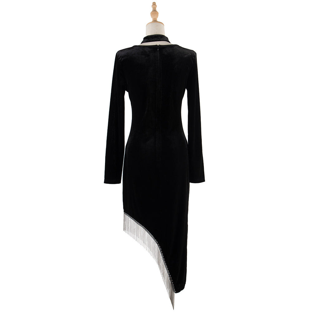 YESFASHION Fringe Party Dress Inside Dress