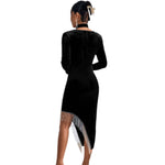 YESFASHION Fringe Party Dress Inside Dress