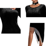 YESFASHION Fringe Party Dress Inside Dress