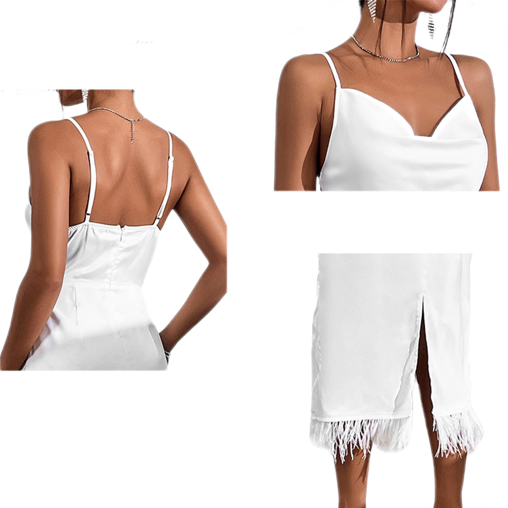 YESFASHION Women Bottoming Strap Dress Sexy Dress