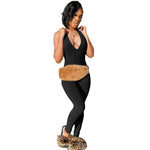 YESFASHION Sexy Backless Halter Neck Sleeveless Jumpsuit