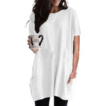 YESFASHION Short-sleeved Casual Pocket T-shirt Tops