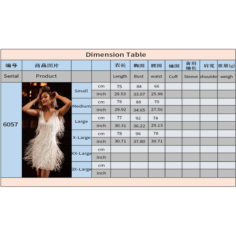 YESFASHION Sexy Deep V Sleeveless Pencil Skirt Fringed Skirt