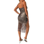 YESFASHION Summer Sexy Dress V-neck Tassel Suspender Skirt Dress