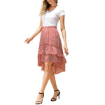 YESFASHION Ladies Ruffle Hem Skirt