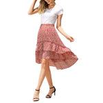 YESFASHION Ladies Ruffle Hem Skirt