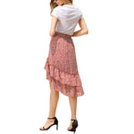 YESFASHION Ladies Ruffle Hem Skirt
