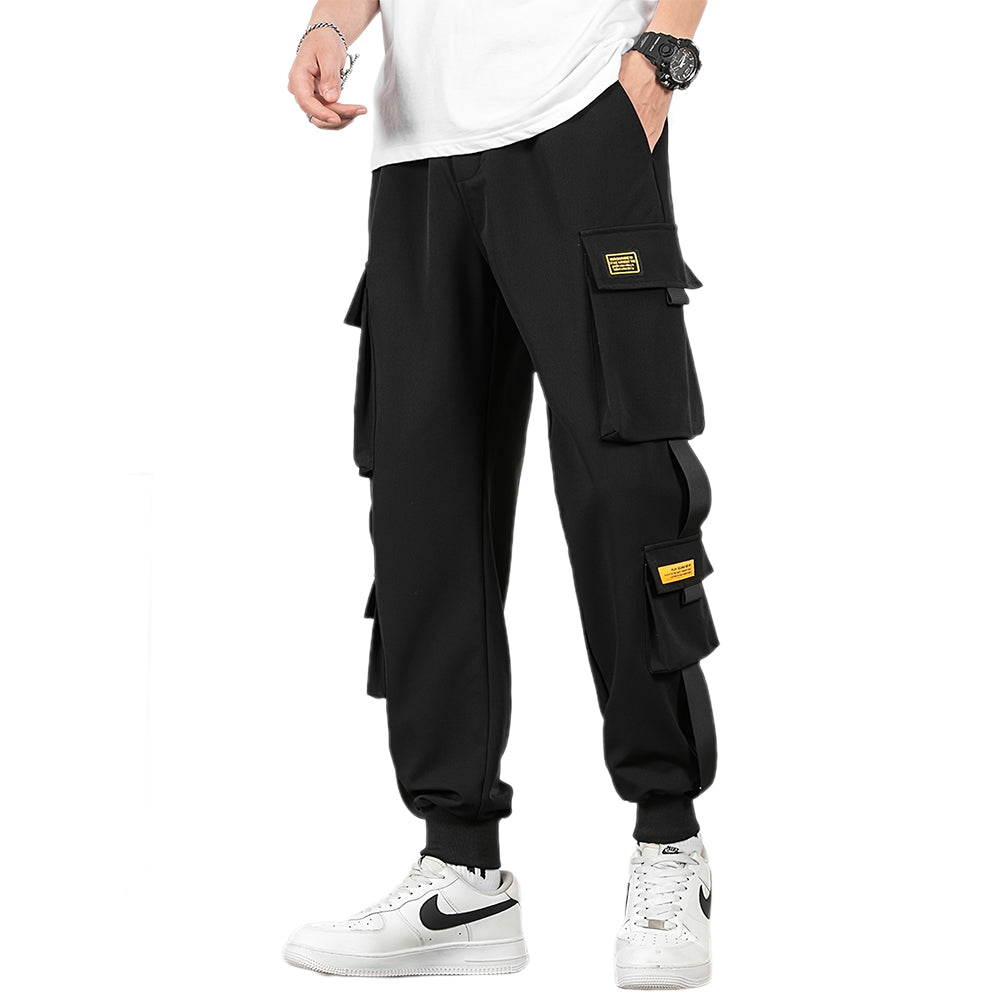 YESFASHION 100% Polyester Multi Pocket Men Cargo Pants